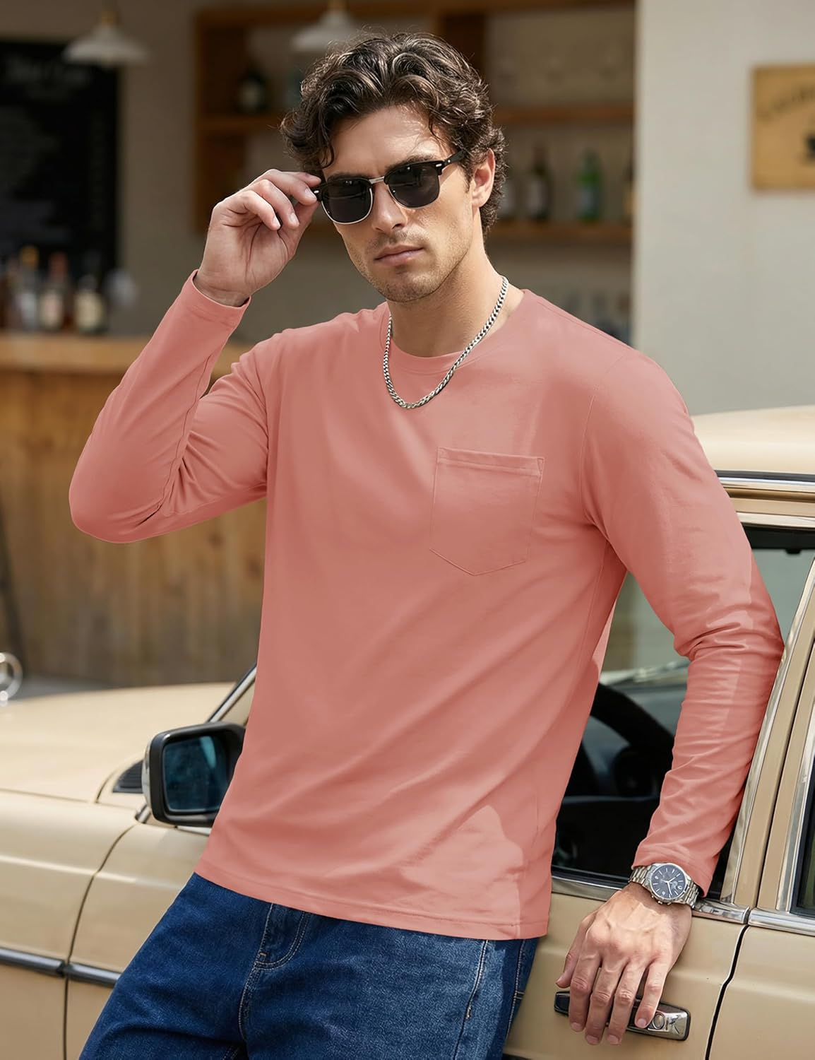 TACVASEN Men's Long Sleeve T-Shirts Casual Crewneck Pocket Tshirt Moisture Wicking Soft Plain Basic Classic Pullover Tee - Image 4
