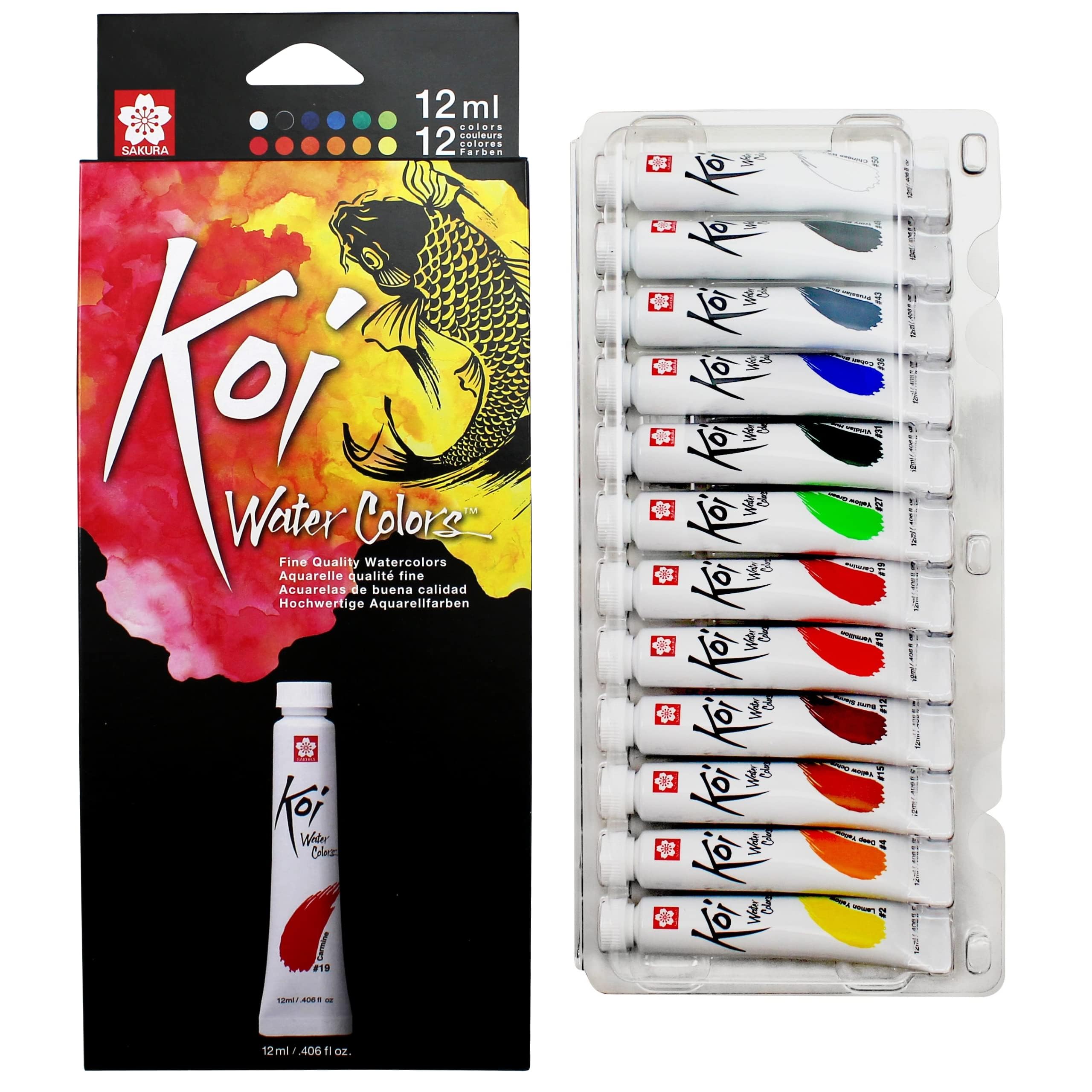 SAKURA Koi Water Tube acquerelli, 12 colori 144 ml