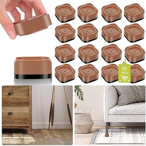 Miniatura 74 de 4 Pack Furniture Risers 1 Inch, Adjustable Bed Risers Heavy Duty for Table Desk Couch Chair Sofa Cabinet Bed Legs Dorm, Square Stackable Bed Raisers