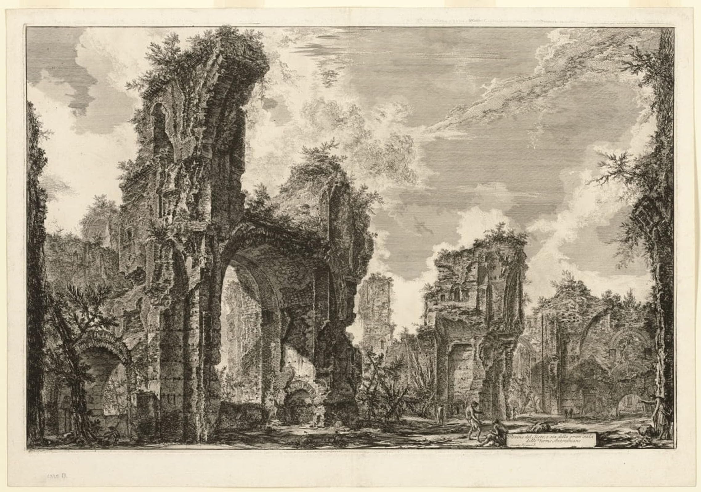 ARTXLXXBN Famous Painting Art Wall Decor Abstract Art Picture Ruins of the Xystus the Central Hall of the Antonine Baths by Battista Piranesi Animal Pictures for Home Decor 60x90cm