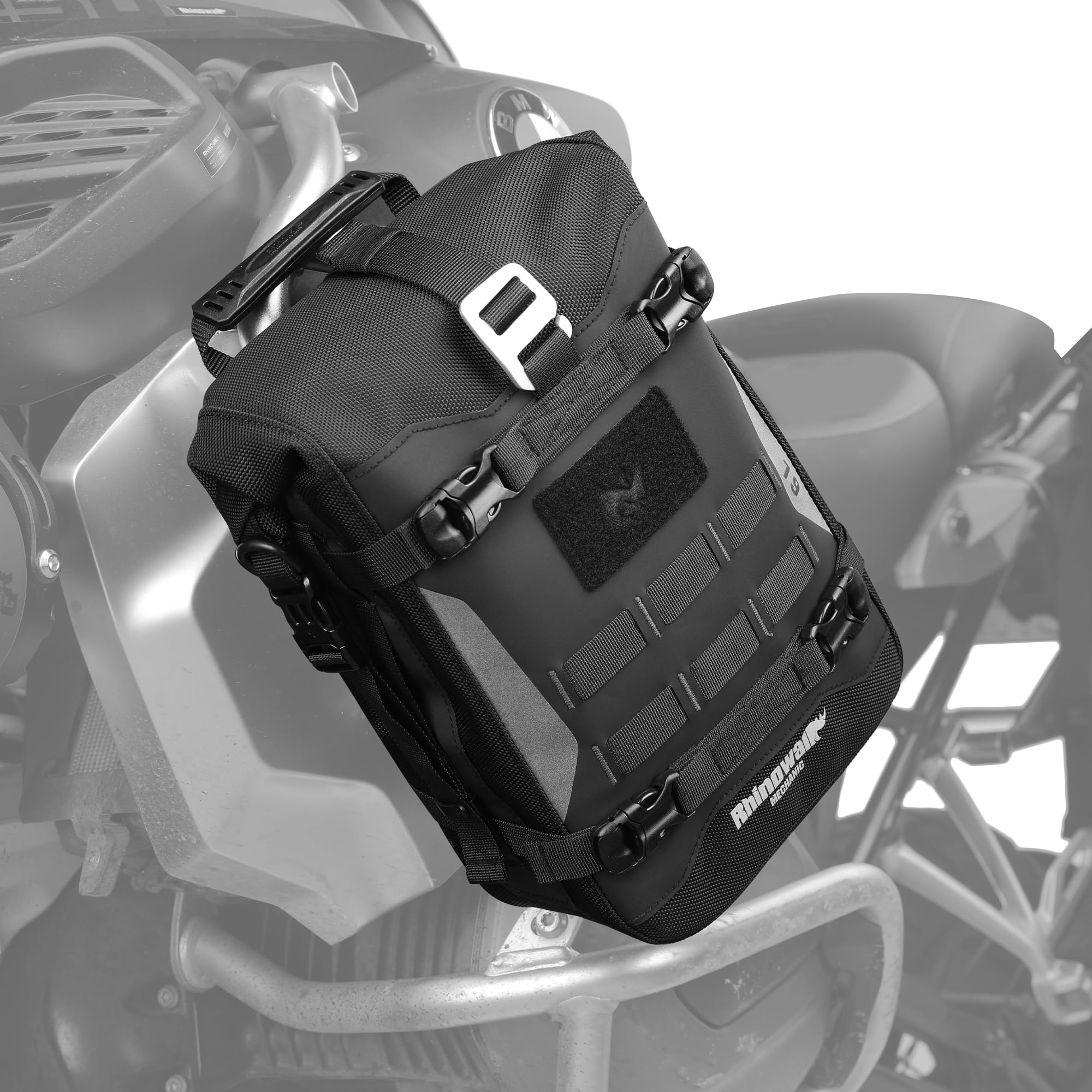 Rhinowalk Motorrad Sturzbügel Tasche – wasserdichte & Erweiterbare Satteltasche mit Schultergurt – Einzeltasche (1 Stück)