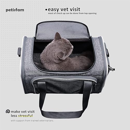 Miniatura 2 de Easy Vet Visit - Transportador de mascotas para gatos medianos y perros pequeños Seguro cómodo y cómodo Aprobado por aerolíneas carga superior y