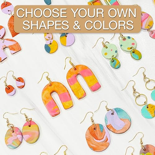 Miniatura 6 de JOiFULi Juego completo de manualidades de amistad para adolescentes a partir de 12 años y más, juego de aretes de arcilla polimérica estética,