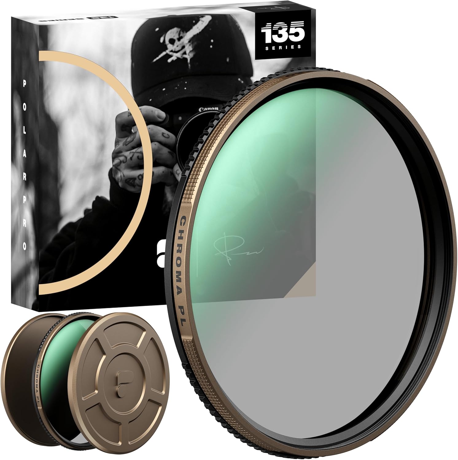 POLARPRO - 135 Series Gold Mist Diffusion Filter w/Peter McKinnon – Warm Cinematic Glow & Highlight Softening for DSLR, Mirrorless & Cinema Cameras – Vintage Film Look, Threaded Lens Filter​ - 82mm