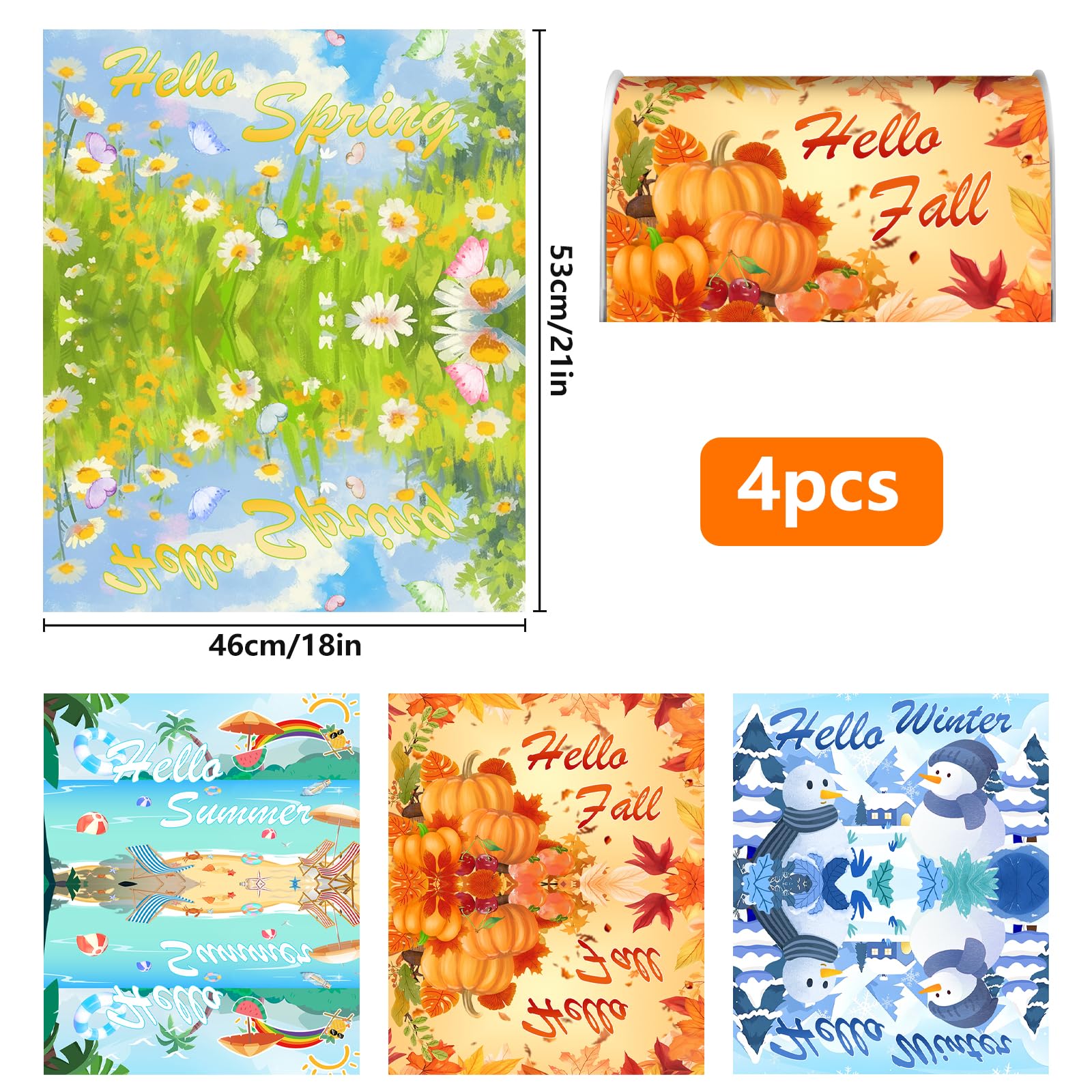 4 Pcs Seasonal Magnetic Mailbox Covers Decorations - Image 2