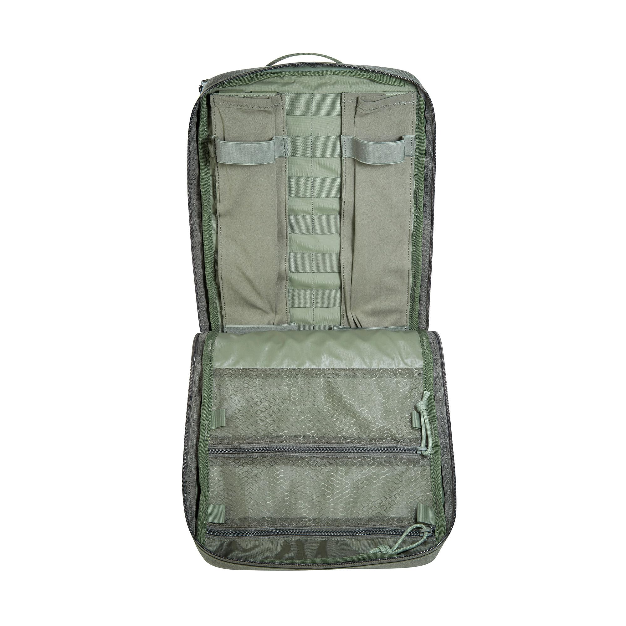 Tasmanian Tiger TT Breacher Pack plecak taktyczny dla sił zbrojnych z adapterem do nośników płyt i systemu Molle, szary kamienny-oliwkowy IRR, 14 Liter