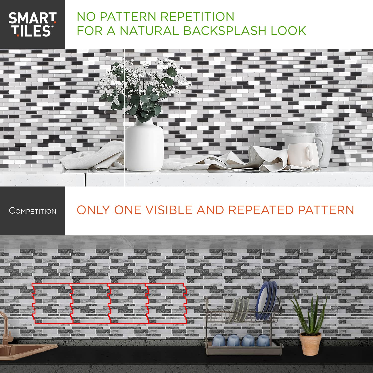 Buy Smart Tiles Peel and Stick Backsplash Milenza Bari White and