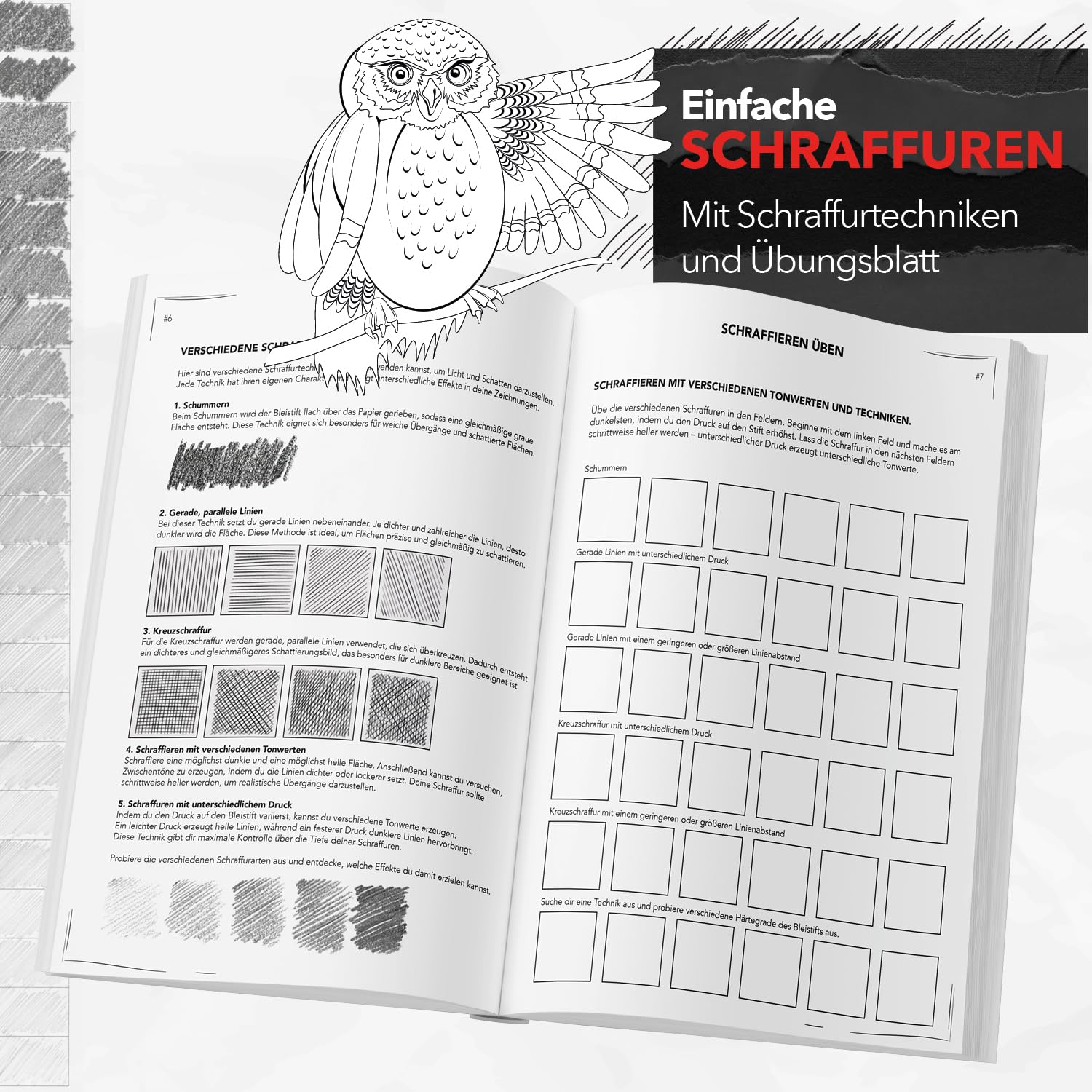 Einfach Zeichnen lernen – Schritt-für-Schritt Zeichenbuch mit coolen Motiven: Klare Linien & einfache Schraffuren für schöne Bleistiftzeichnungen – schnell umsetzbar, ohne Vorkenntnisse.