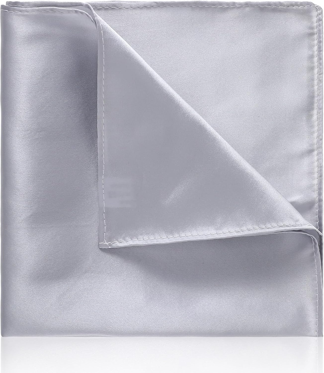 Mens Pocket Square Silver-Gray Pocket Square Handkerchiefs for Men Silk Pockets for Men Wedding Business Casual Solid Color