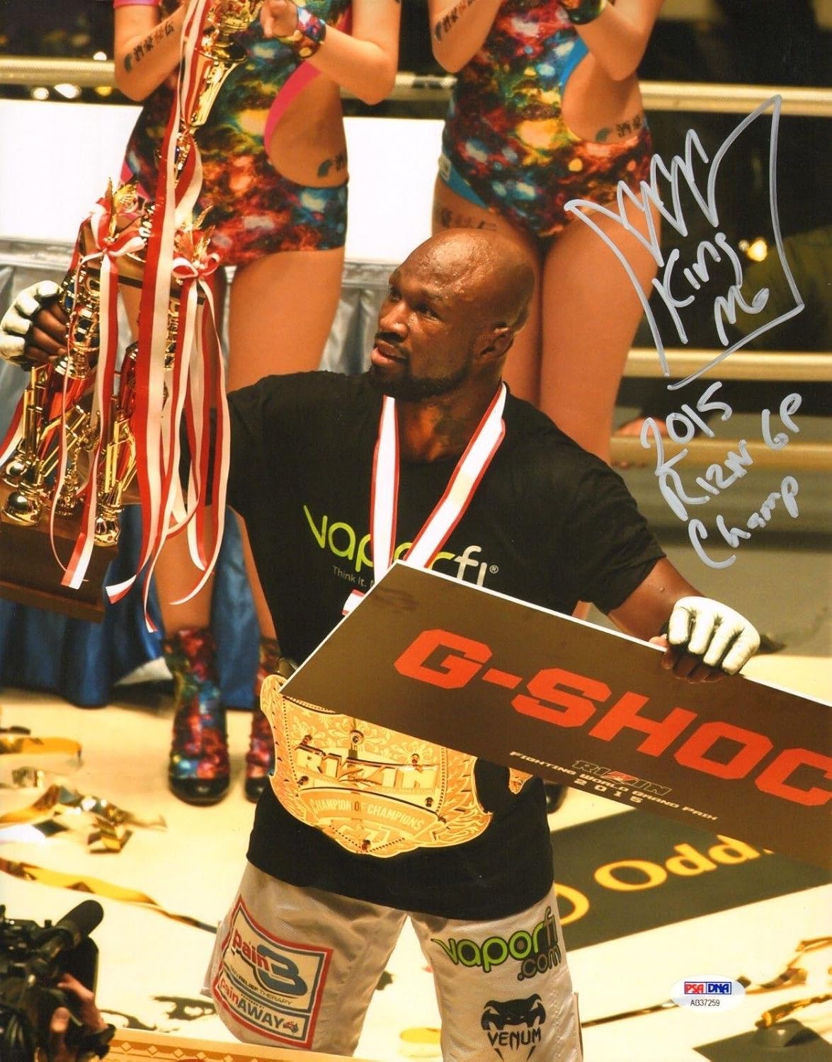 King Mo Lawal Signed Rizin FF 2015 Grand Prix 11x14 Photo Bellator MMA