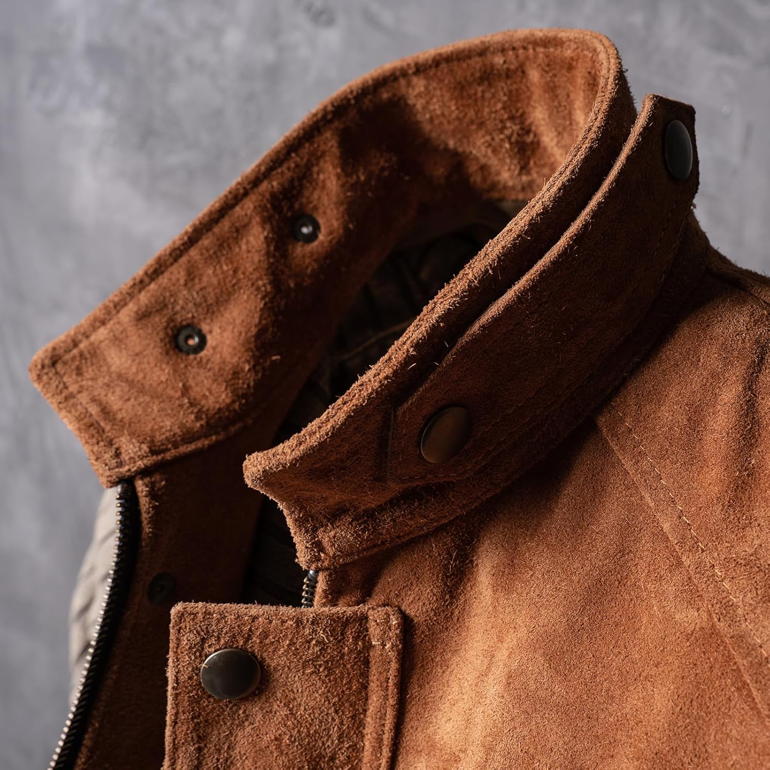 Mens Vintage Genuine Cowhide Leather Suede Club Style Sleeveless Motorcycle Vest Brown Gilet