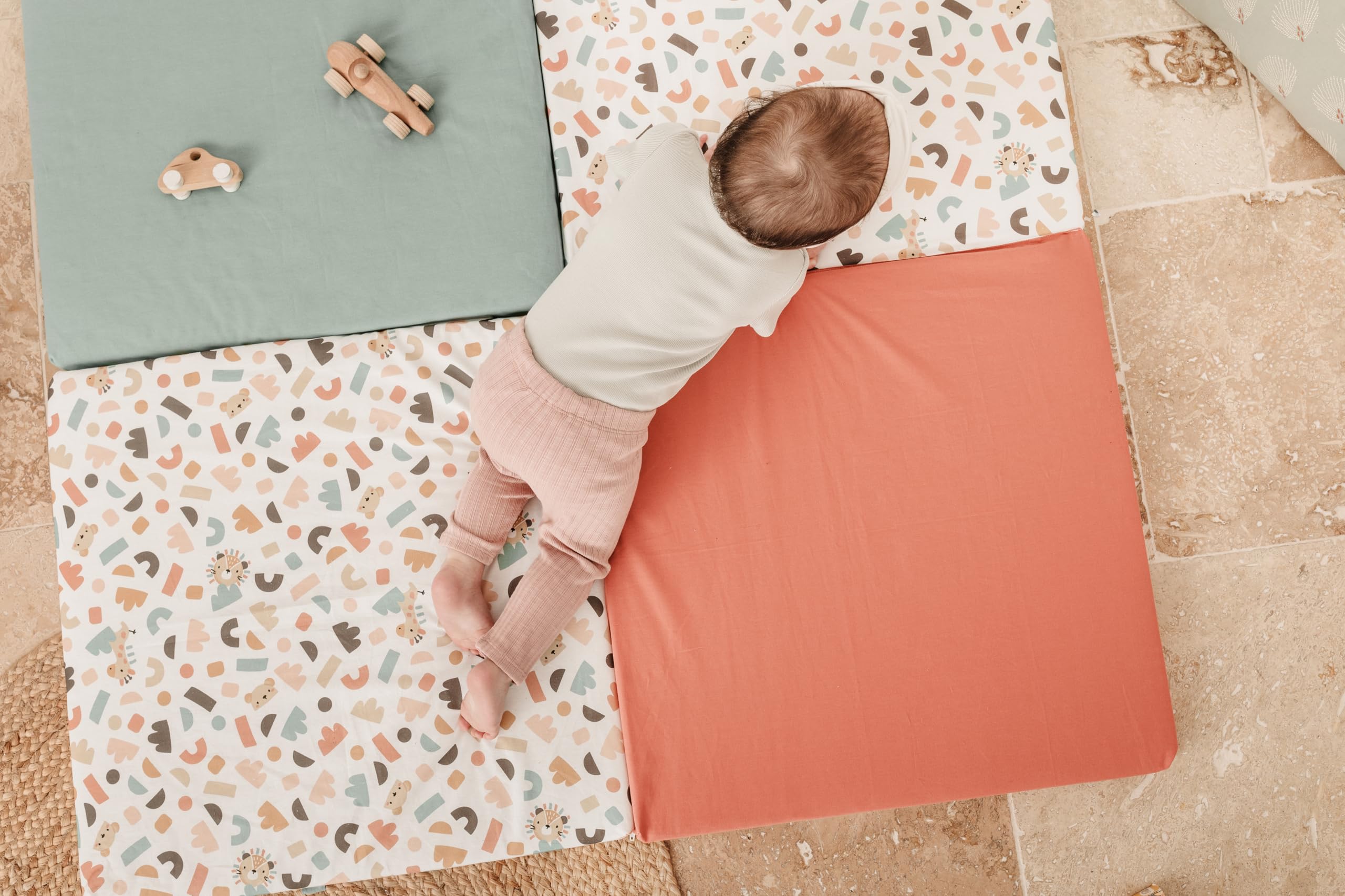 TINÉO - Maxi Tapis D'éveil - Maxi Tapis De Motricité - Maxi Tapis Bébé - Tapis de Jeu - Multifonction 5 en 1-120x180cm (Cache Coucou)