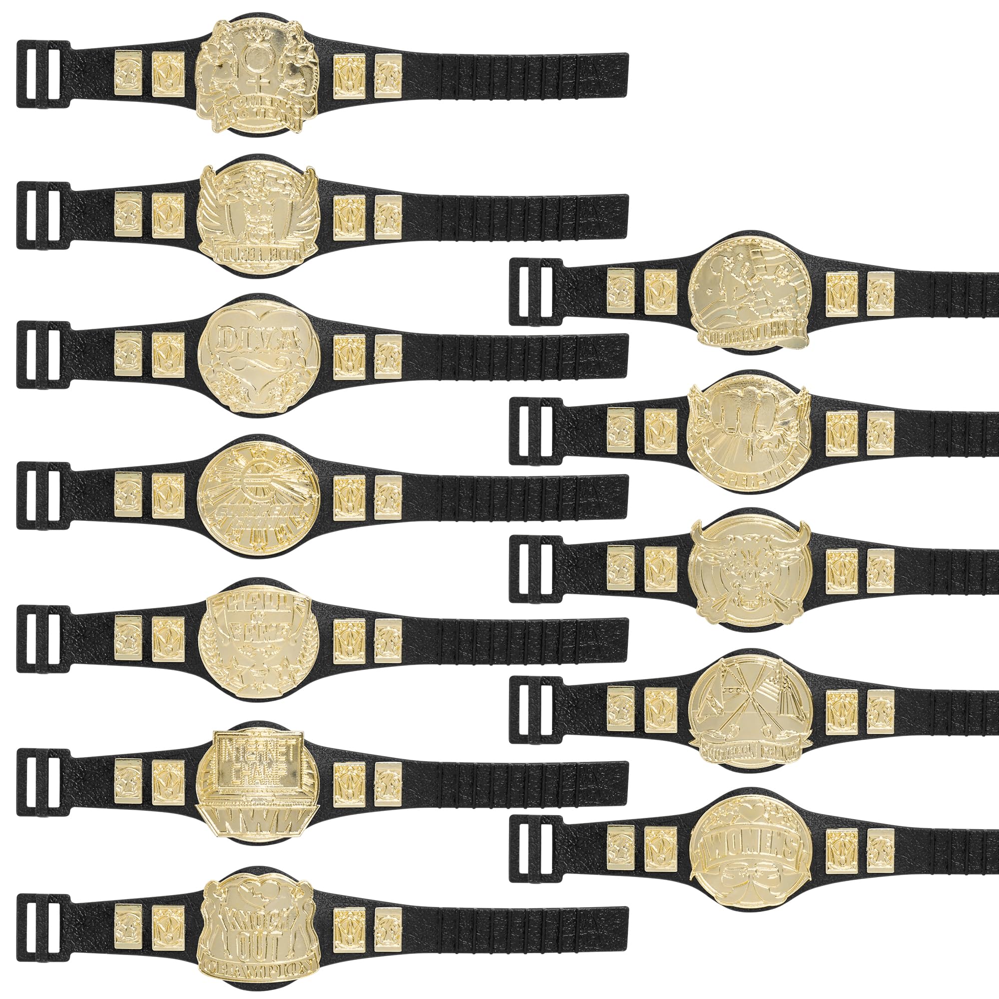 Amazon.com: Complete Set of 24 Wrestling Figure Championship Belts