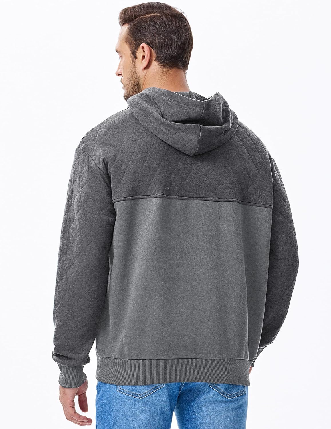 Men's Casual Hooded Collar Sweatshirts Long Sleeve Drawstring Pullover Graphic Hoodies with Pockets - Image 2