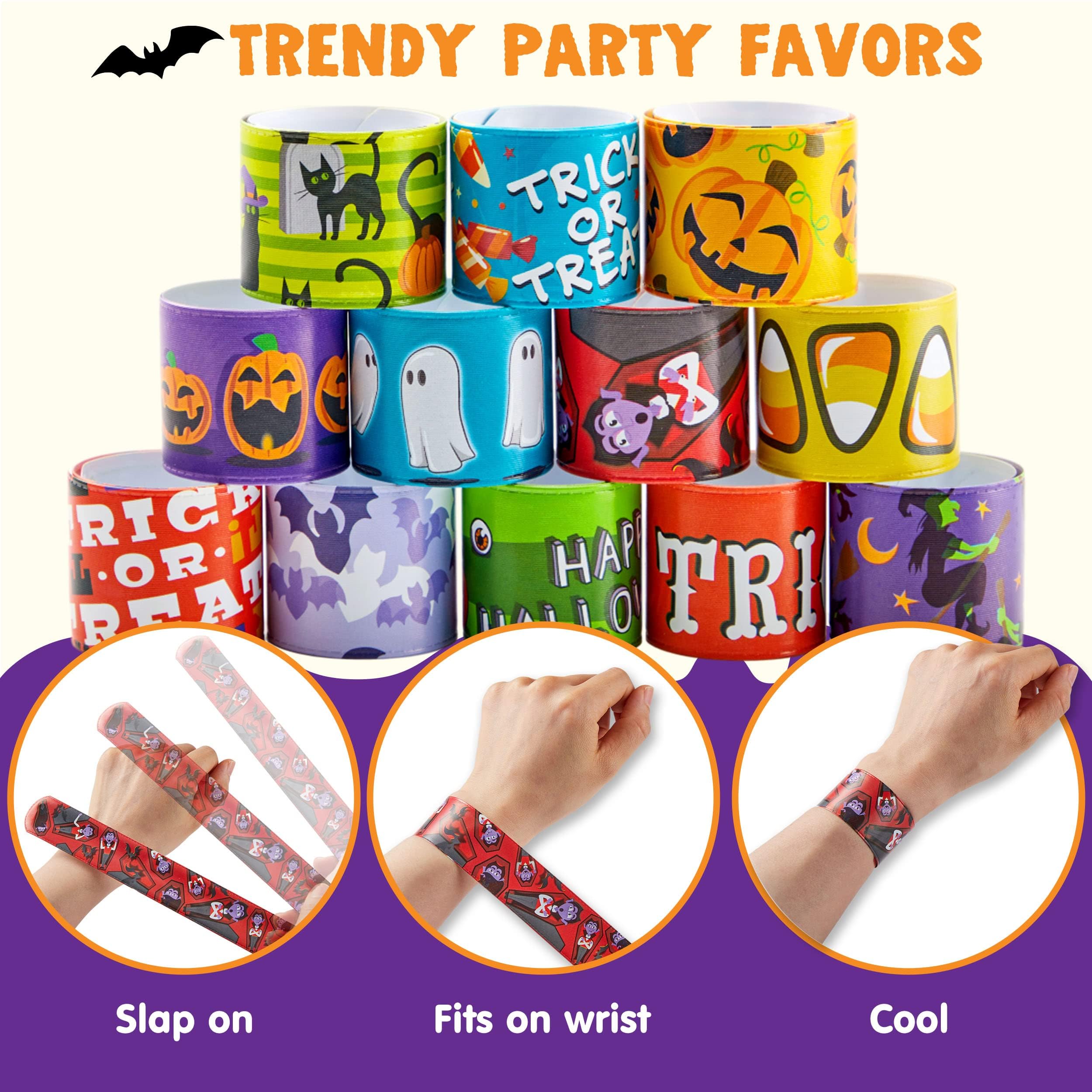 72 pulseras de Halloween para niños, pulseras de Halloween a granel para niñas y niños, pulsera de amistad para regalos de fiesta de Halloween, rellenos de bolsas de regalos, recuerdos de aula 3