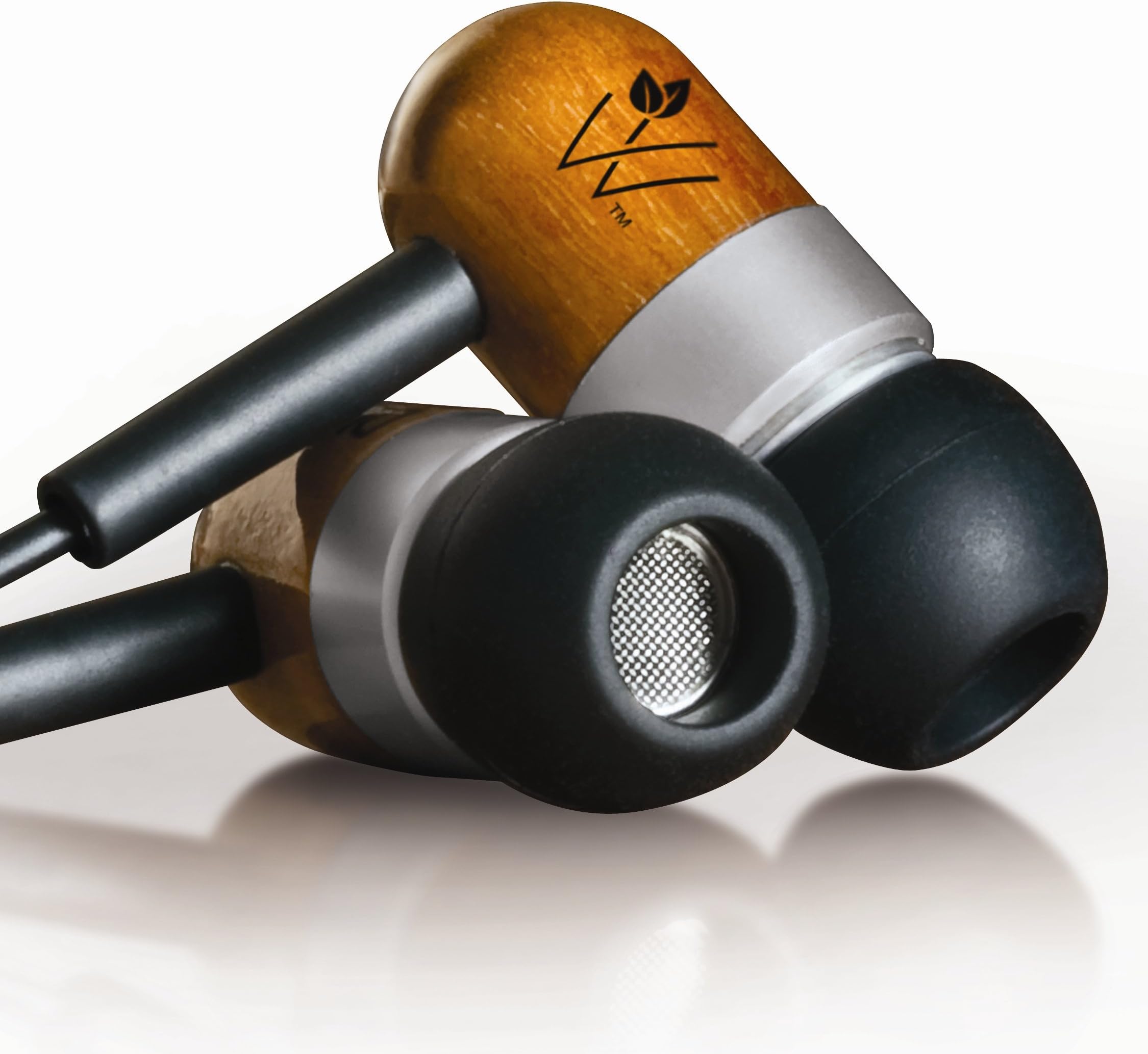 Woodees IESW100B Inner Earphone with Microphone - 1 Pack - Retail Packaging - Black