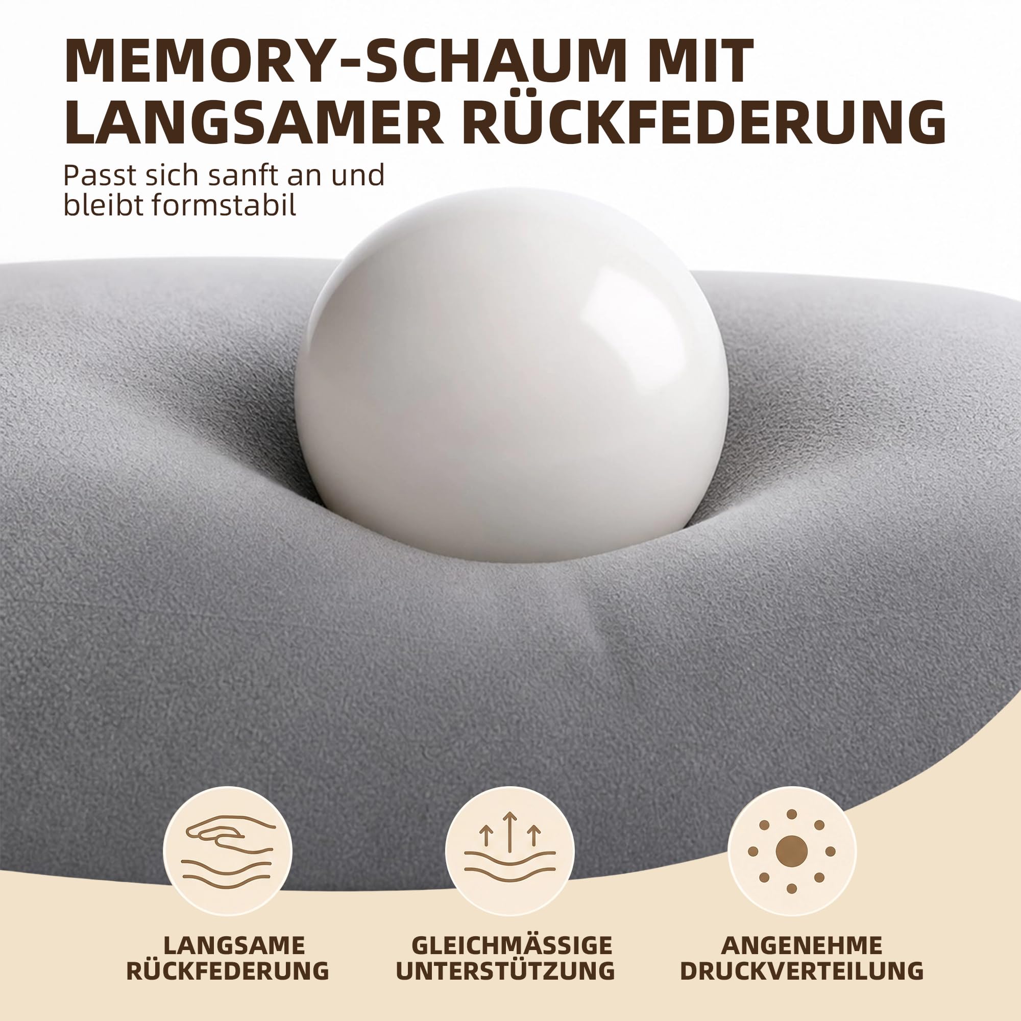3-In-1 Massagegerät Nacken, Nackenmassagekissen (Hellgrau)