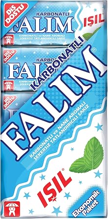 Falım 5'li Işıl Karbonat ve Nane Aromalı Şekersiz Sakız 40 gr