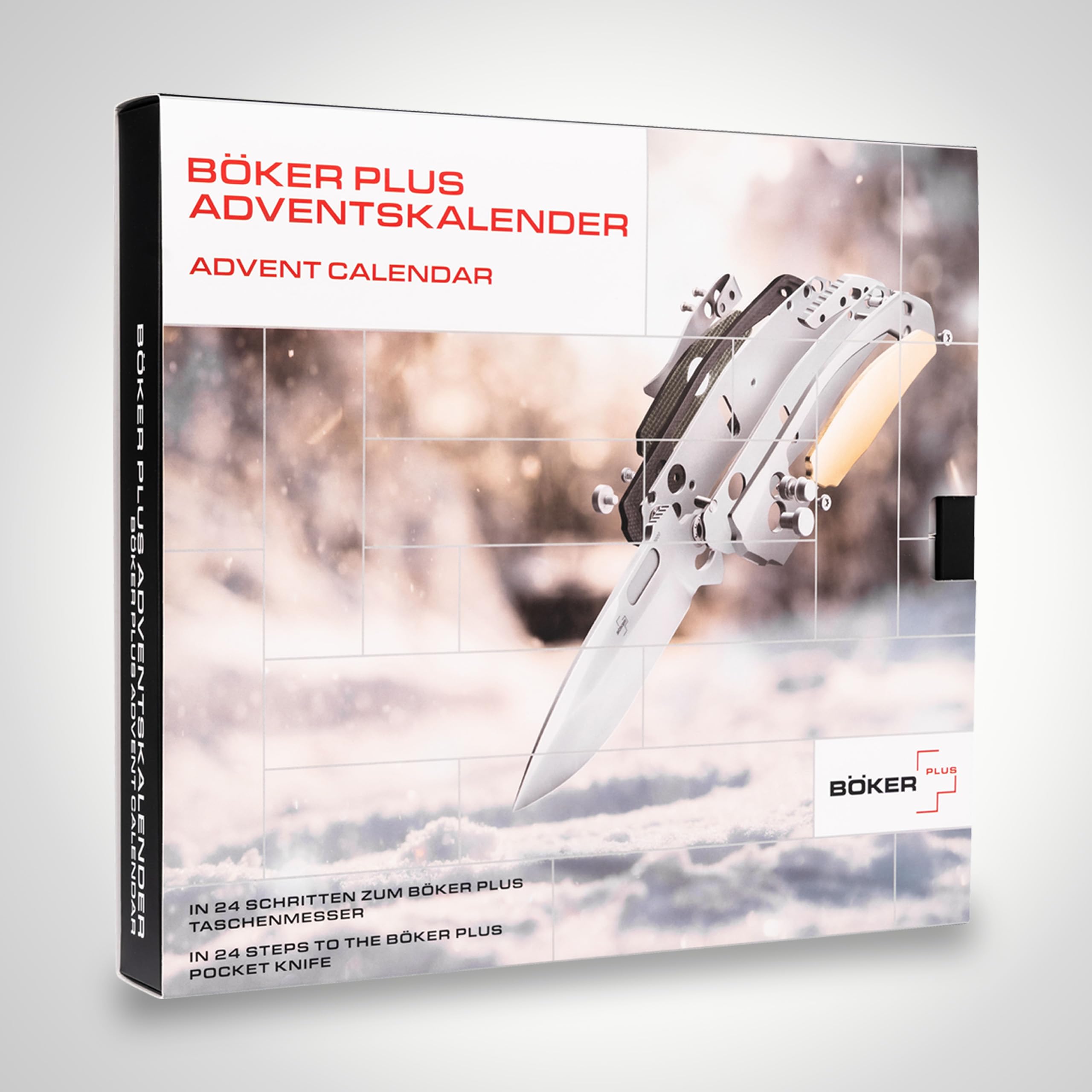 BÖKER PLUS Messer Adventskalender 2024 Aphex Mini - Weihnachts-Kalender für Frauen & Männer - Adventsgeschenk für Erwachsene - Klappmesser zum selber machen - DIY Buttonlock Taschen-Messer Bausatz