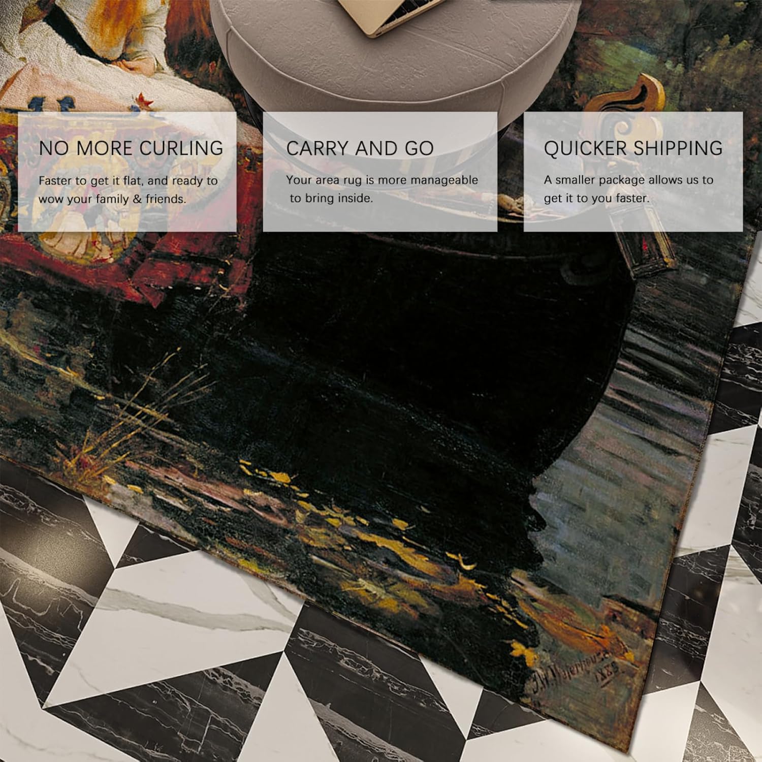 柔らかい滑り止めラグ有名なアートワークシャロットの女性、1888