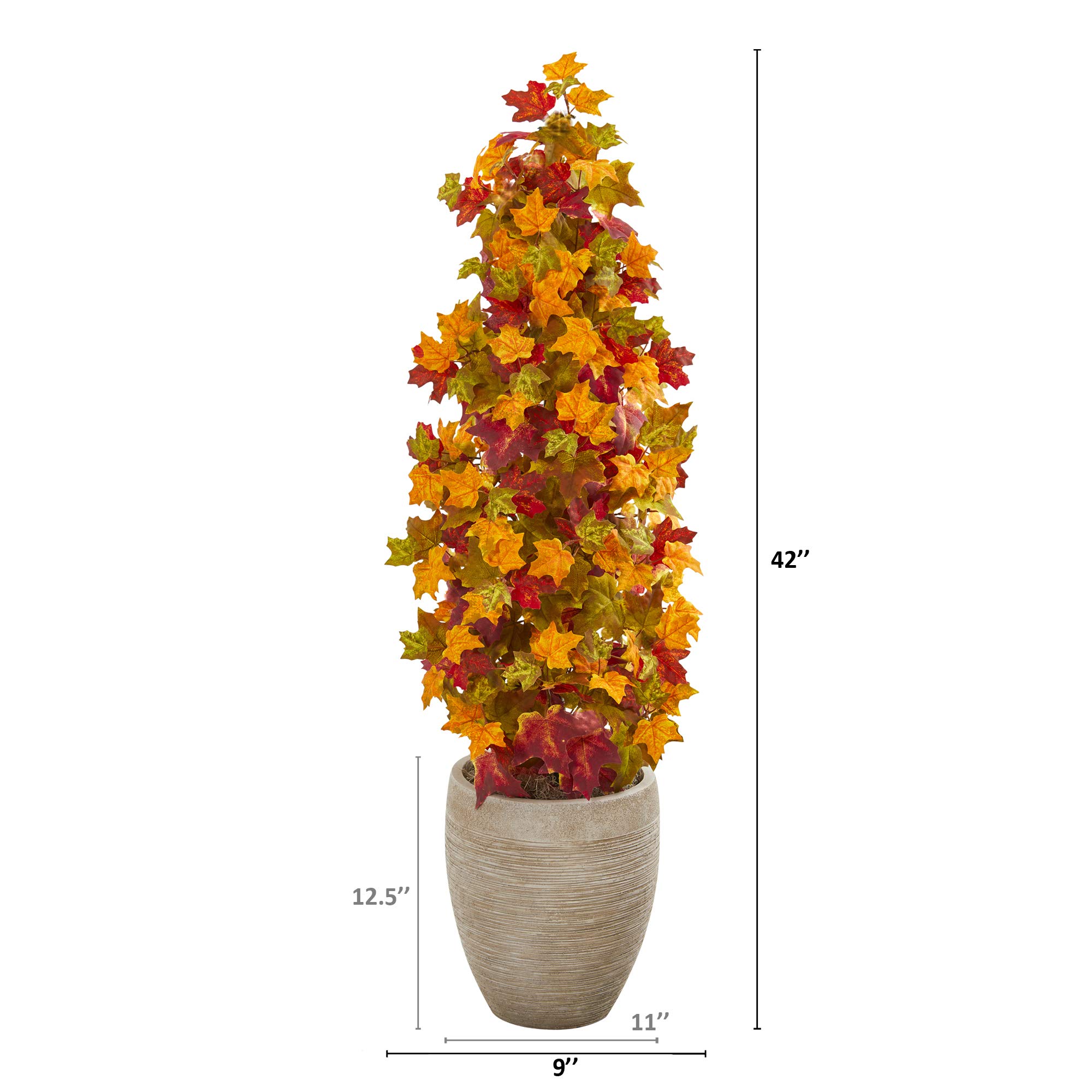 Nearly Natural 42in. Autumn Maple Artificial Tree in Sand Colored Planter