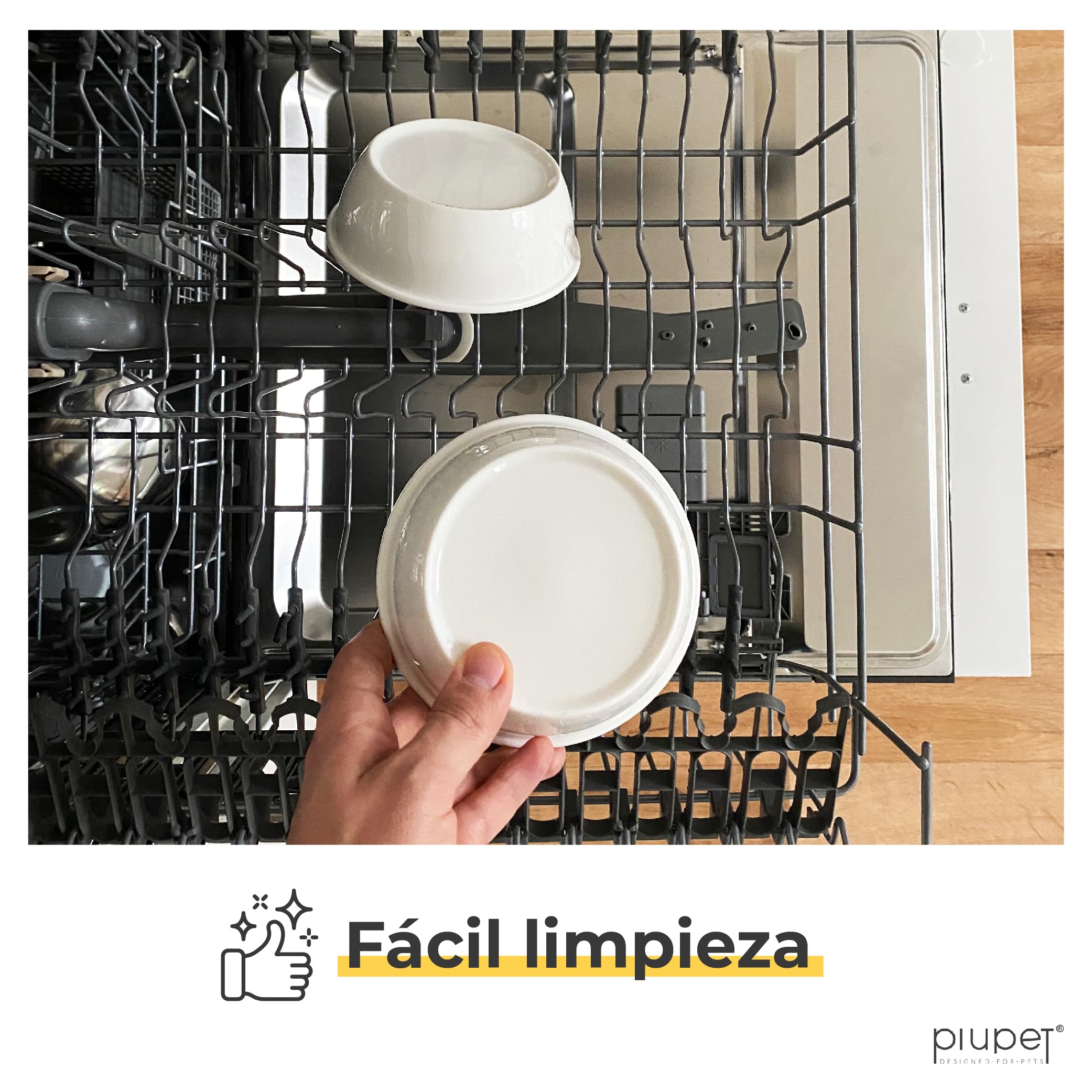 PiuPet® Comedero Gatos y Perros pequeños I 250ml I Apto para lavavajillas I Elevado I Cuenco /Bebedero I 2 Cuencos