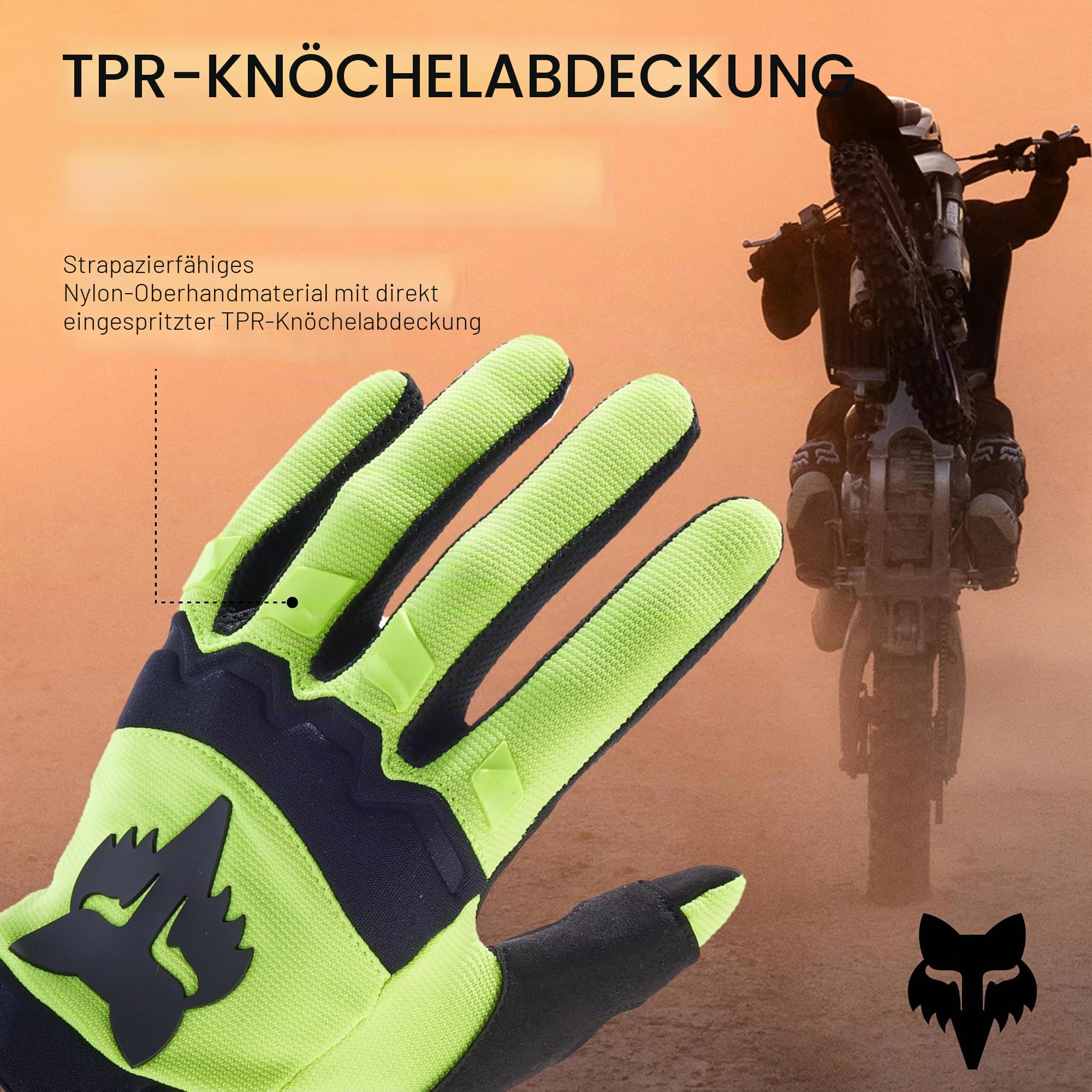 Fox Racing Dirtpaw Glove - Gepolsterte Knöchel, gepolsterte Handfläche, hoher Komfort, verstellbare Passform, maximale Beweglichkeit, langlebige Materialien, White, S