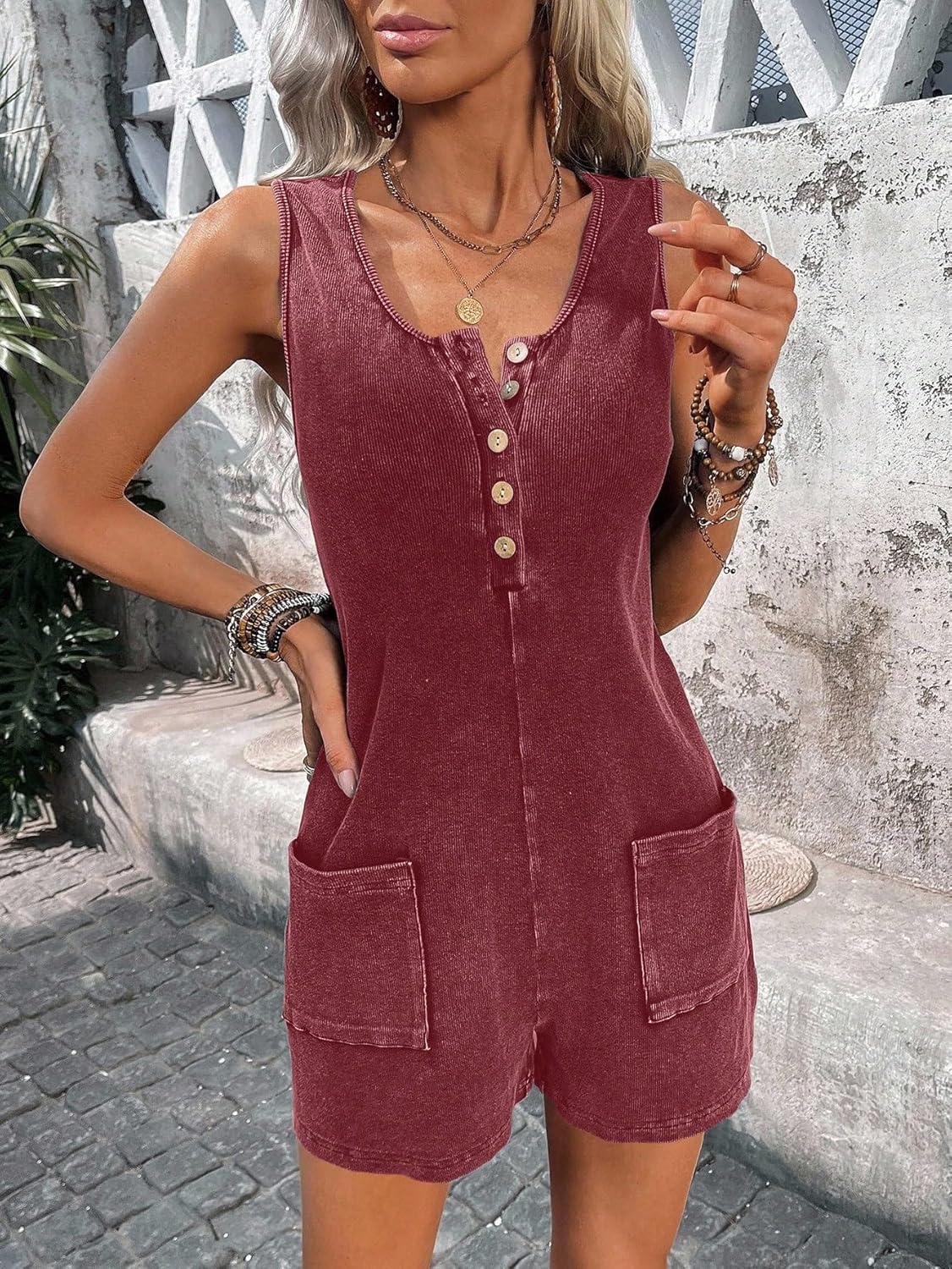 Rompers for Women Summer 2026 Casual Spring/Summer Jumpsuit With Pockets Tops