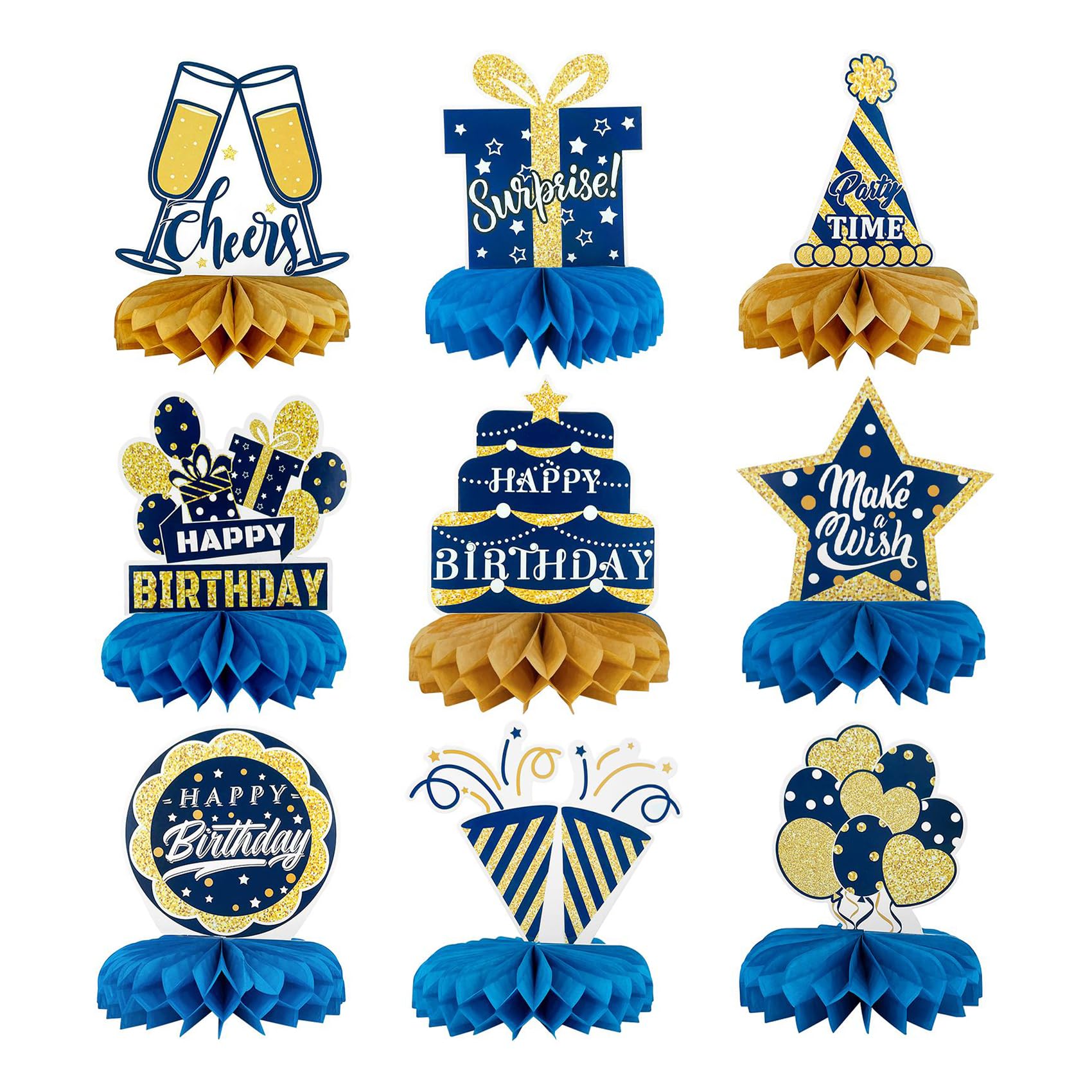 Centrotavola 40° Compleanno Nido D'Ape - Decorazioni Oro E Nero, 10 Pezzi Per Feste - Foto 10