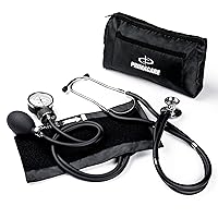 Vista 10 de Primacare DS-9181-BL Esfigmomanómetro aneroide profesional y estetoscopio Sprague Rappaport, kit manual de presión arterial con brazalete y estuche