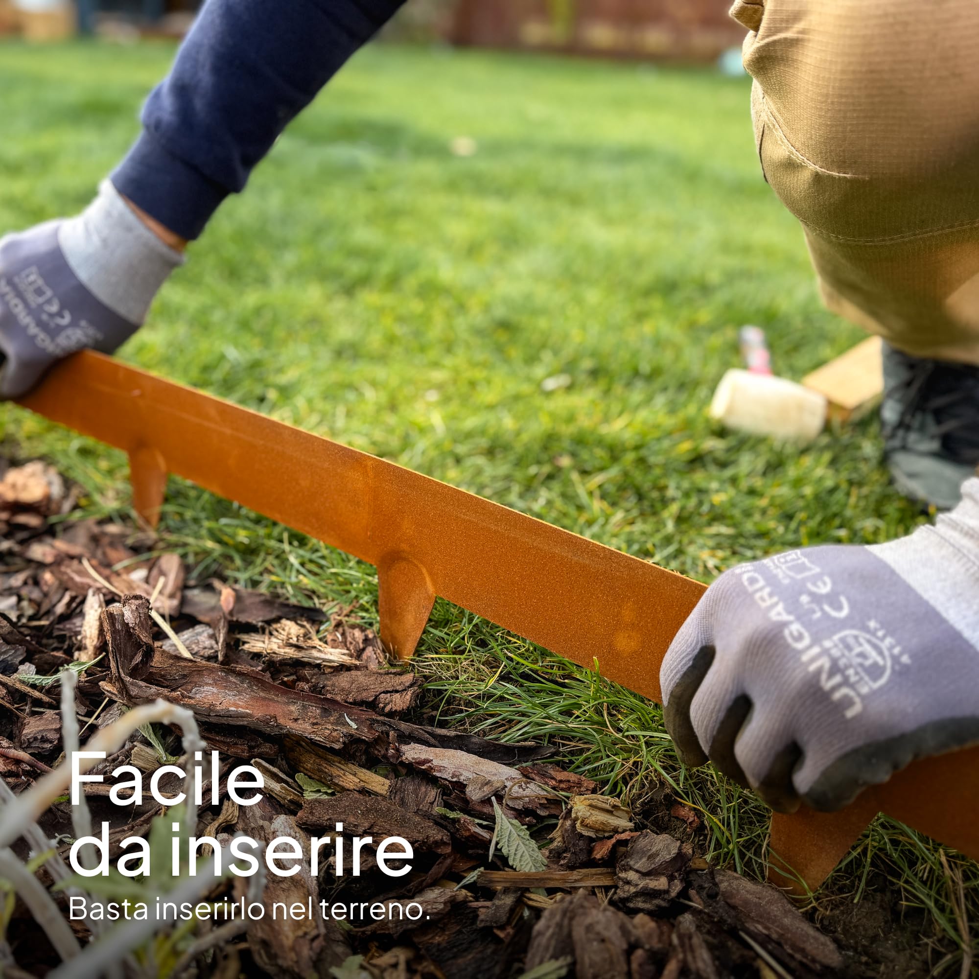 UNIGARDIA Bordura Corten per Giardino in Metallo per Prato 5 m - Bordatura Aiuole Giardino Alta 185 mm - Bordure per Aiuole Flessibile, Corten