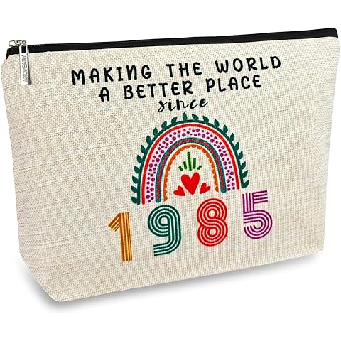 ancpeany 40th Birthday Gifts for Women, Her, 40th Birthday Decorations Makeup Bags, 1985 Anniversary 40 Year Old Gift Ideas for Mom, Wife, Sister, Best Friends, Mothers Day Small Cosmetic Travel Bag