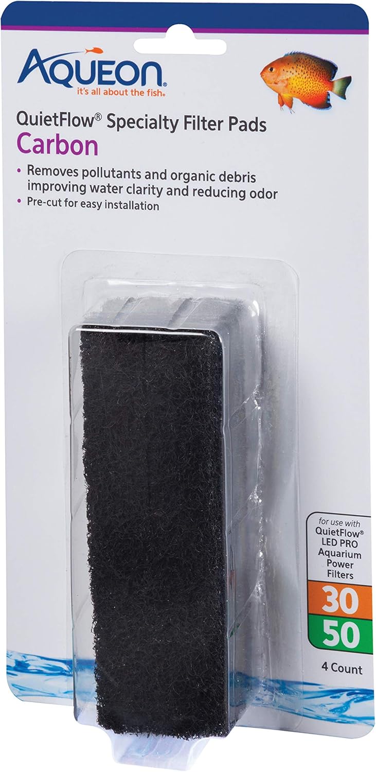Aqueon Replacement Specialty Filter Pads Carbon 30/50 For Model 30 and 50 Carbon
