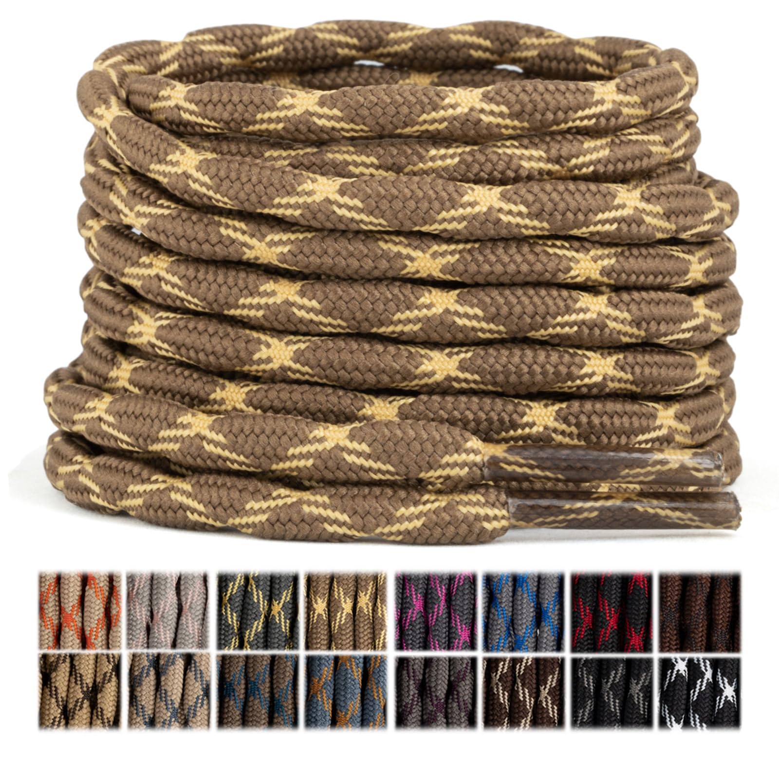 Stepace 2 Pares Cordones Redondos 4,5mm para Botas de Senderismo, Montaña y Trabajo, Cordones de Nylon Resistentes para Trekking — view 28