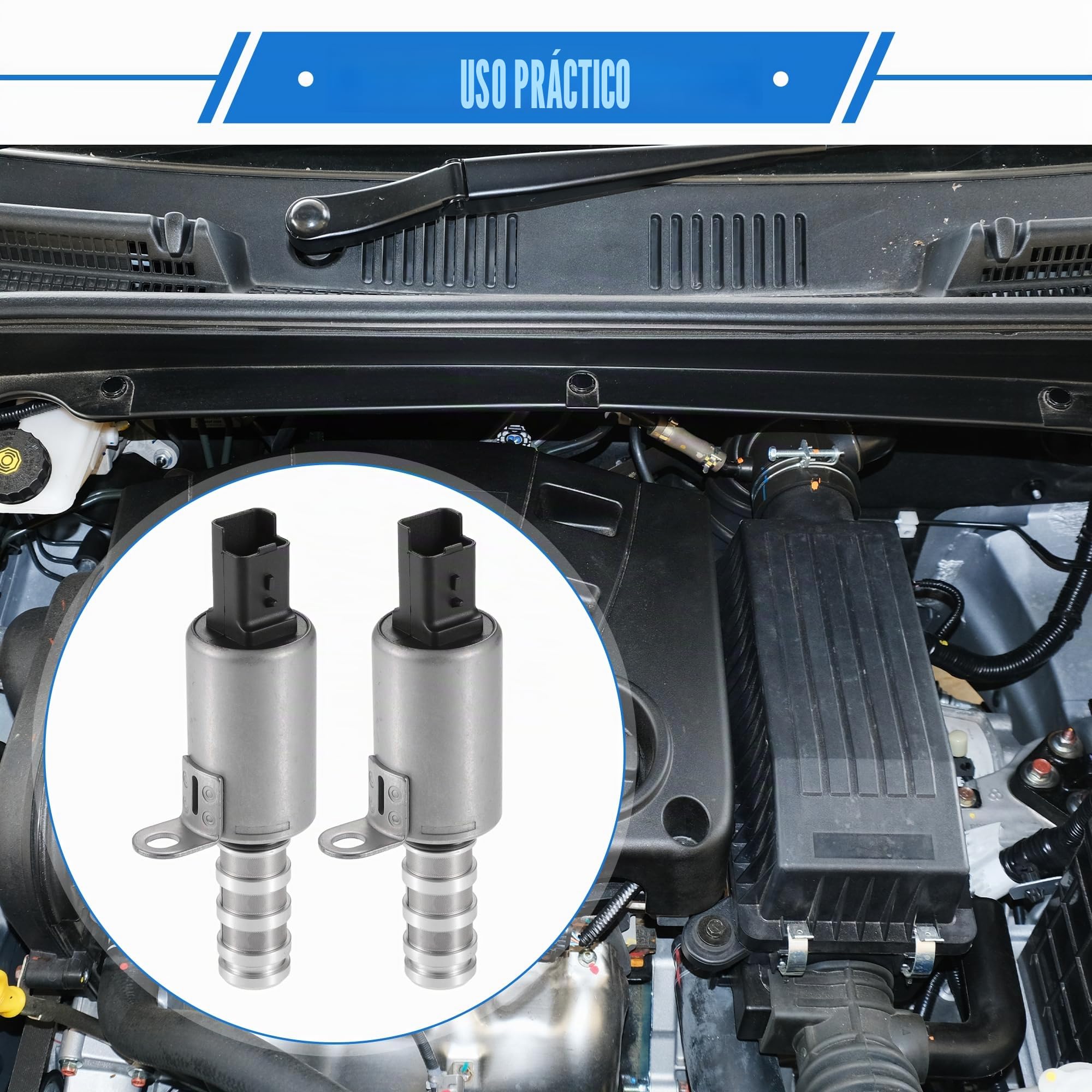 2 Piezas Válvula De Control De Aceite Vvt Para Mini Cooper 02-15 | Para Mini Cooper Countryman 2011-2016 Y Paceman 2013-2016, Plateado Metálico, Metal Y Plástico, Oe:11367566652/11367587760