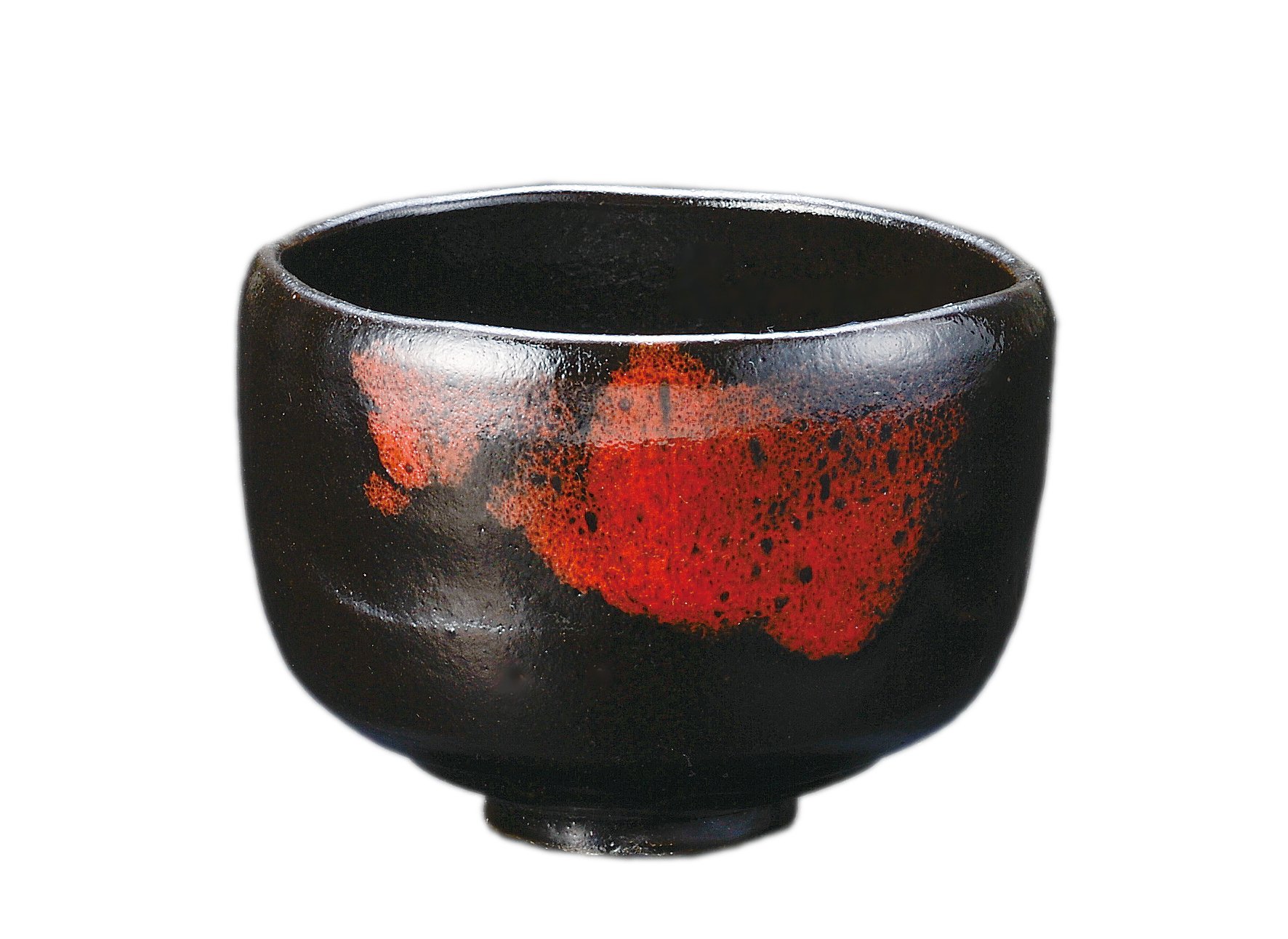Amazon｜黒楽朱茶碗(匠楽作) 【11.5×8.5㎝】 桐箱 日本製｜抹茶碗 