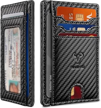 BULLIANT Men Slim Leather Wallet Money Clip 7Cards-Gift Boxed-RFID Blocking