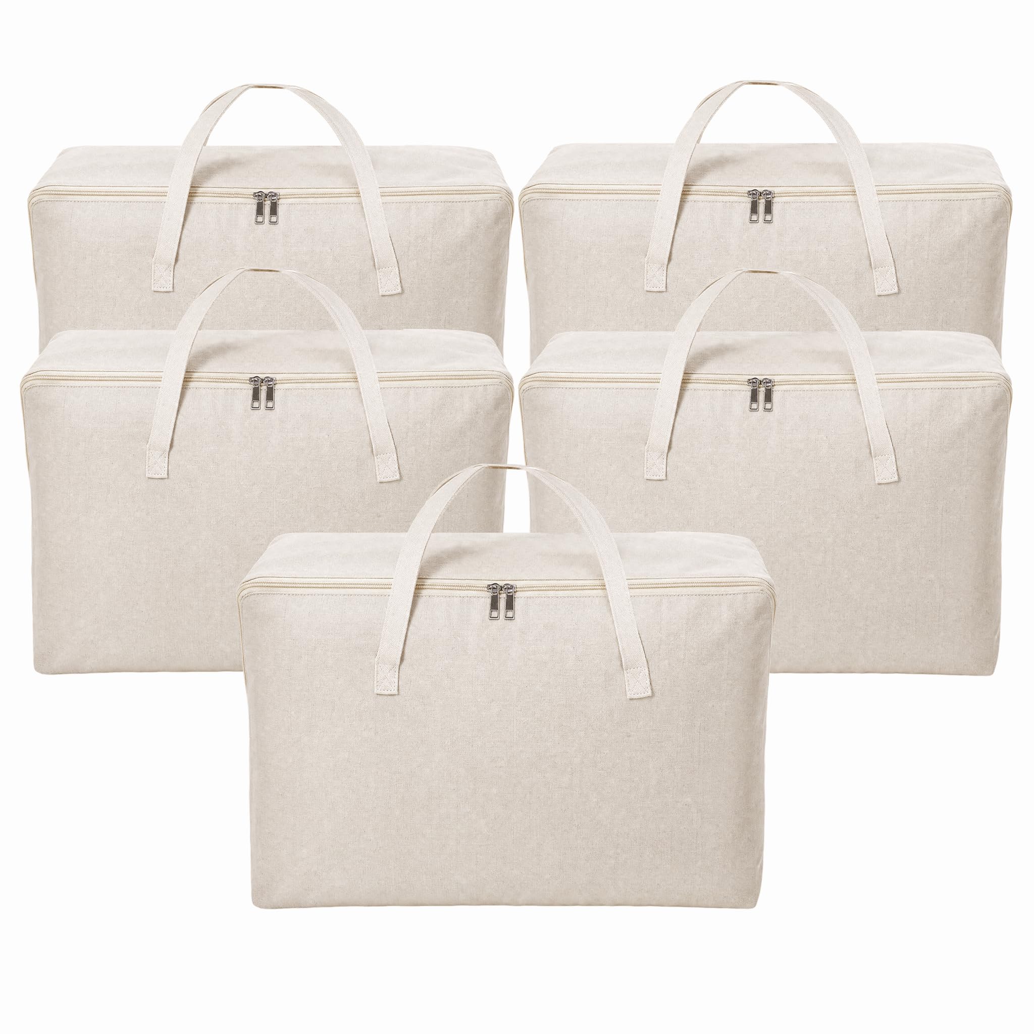 5er-Set Aufbewahrungstasche mit Reißverschlüssen & Griff, 60 × 45 × 22 cm