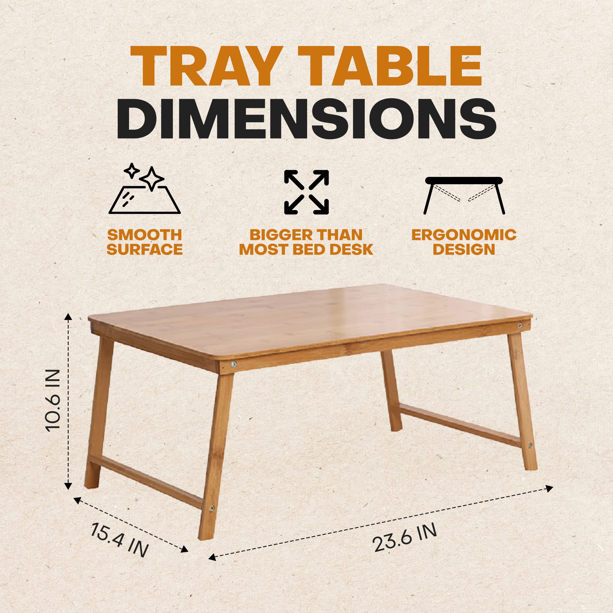 Buy Tray Table for Bed Or Chair to Eat Lap Desk with Legs Low Table