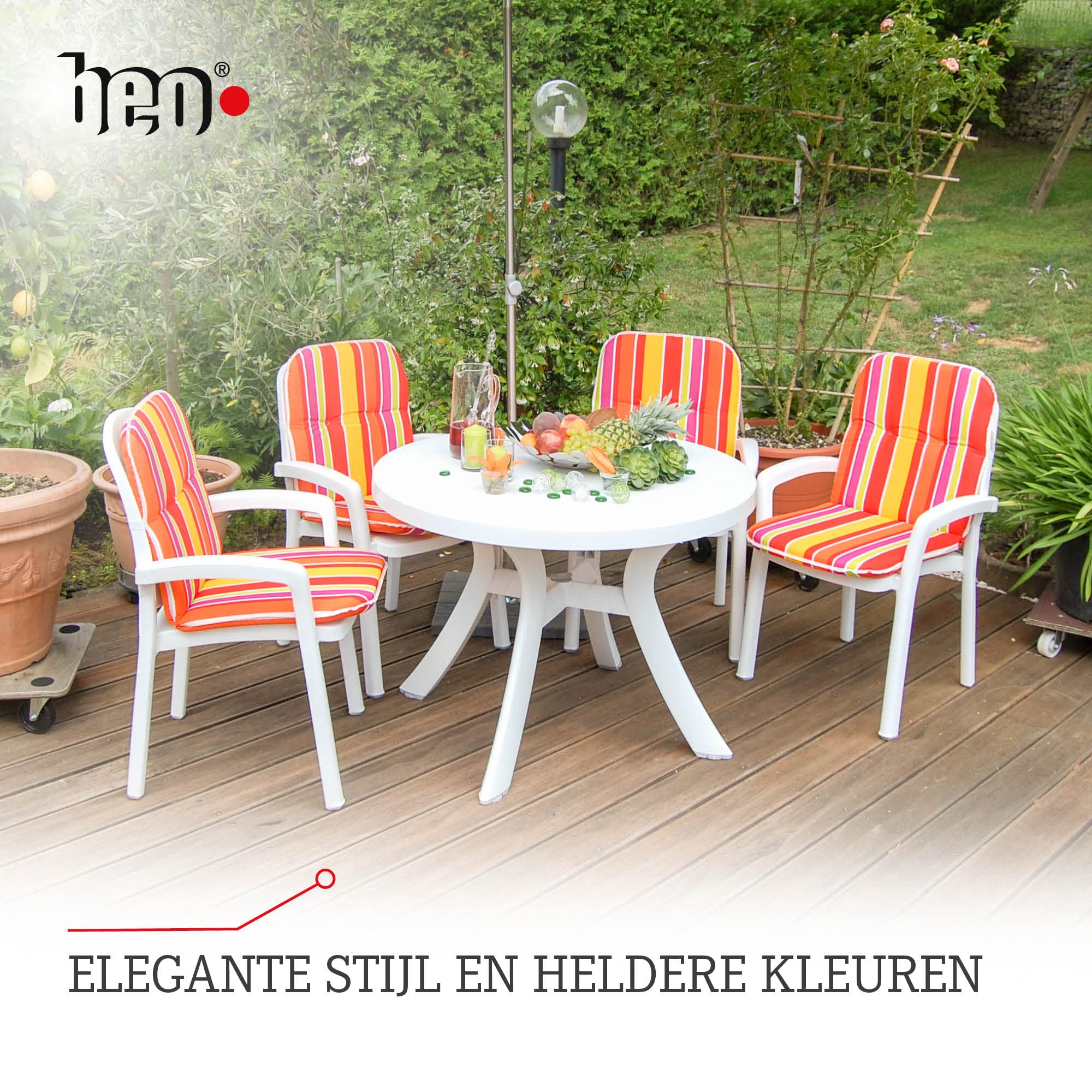 Beo Nizza Tuinstoelkussens met hoge rugleuning, premium kwaliteit, made in EU, kussens met hoge rugleuning volgens Öko-Tex standaard, waterafstotend, uv-bestendig, ademend, vrij van schadelijke