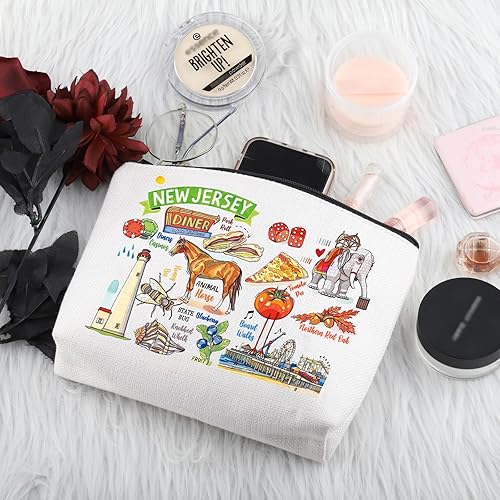 Miniatura 3 de PWHAOO New Jersey State Souvenirs Gift Bolsa de maquillaje de Nueva Jersey Bolsa de cosméticos para el hogar de Nueva Jersey Regalo de turismo de