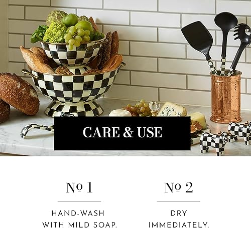 Miniatura 5 de MACKENZIE-CHILDS Courtly Check - Cuenco esmaltado con casi todo, cuenco para servir a cuadros para entretener