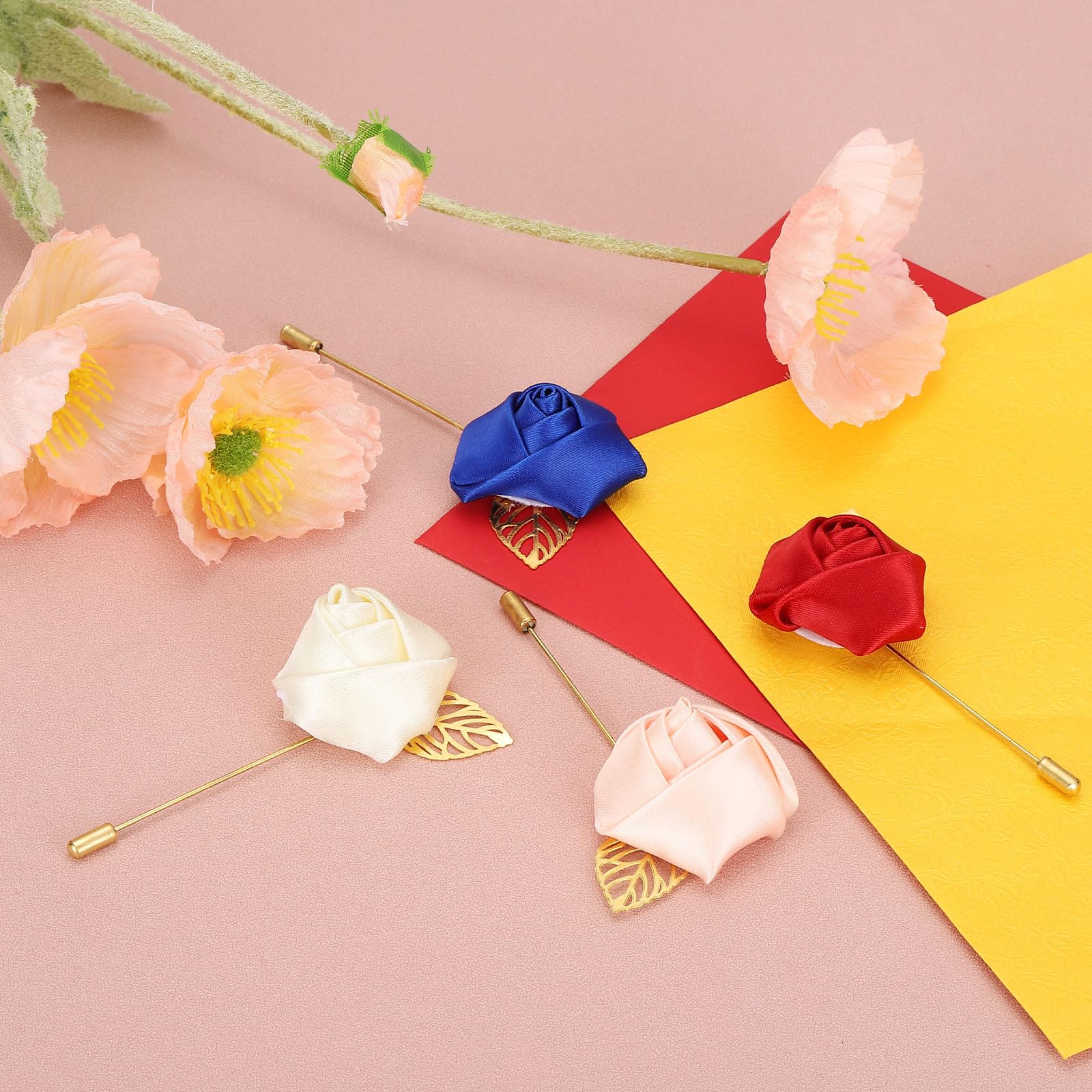 Set di fiori da polso o boutonniere color oro champagne per matrimonio, ballo di fine anno, damigella d'onore, sposo, ricordo - Italia