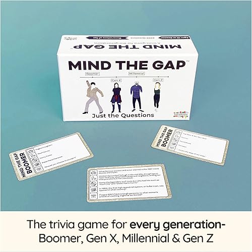 Miniatura 5 de Mind The Gap Just The Questions, paquete de expansión con 1000 nuevas preguntas para todas las generaciones + 50 nuevas tarjetas de desafío