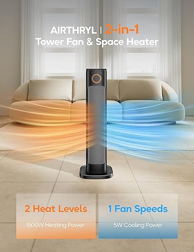 Miniatura 5 de Calentador de espacio para interiores, calentadores eléctricos de 1500 W para interiores con control remoto, oscilación de 80, temporizador de 15