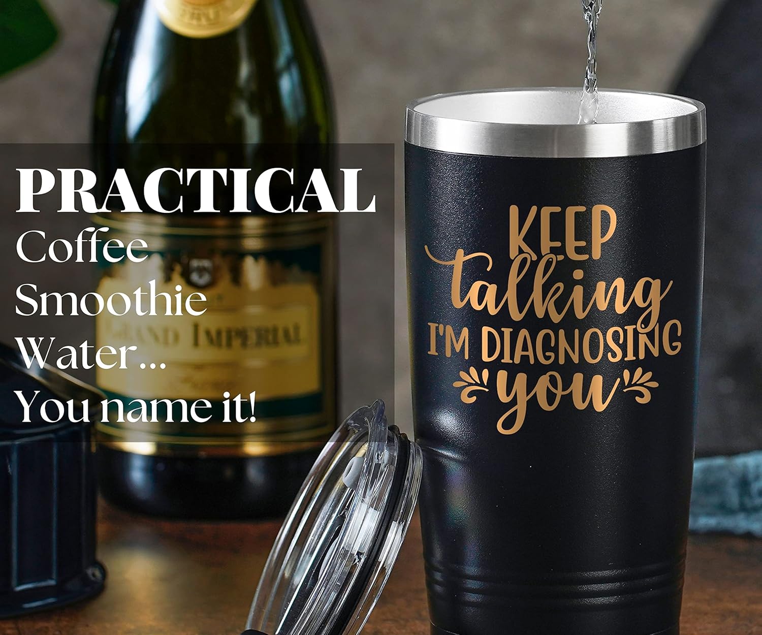 Onebttl Psychology Gifts, Keep Talking I'm Diagnosing You, Gifts for School Psychologist, Mental Health Therapist Counselors, Black - Image 3