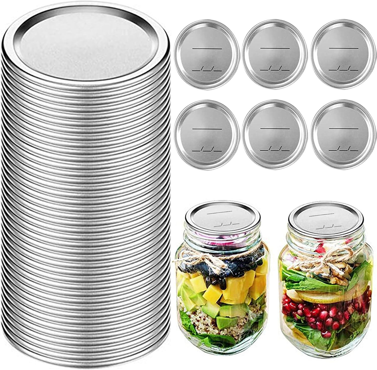 ZukoCert 24 Pcs 70mm Regular Mouth Canning Jar Lids, Leak-Proof Airtight Split-Type Metal Lids for Ball & Kerr Jars, Home Canning & Preservation