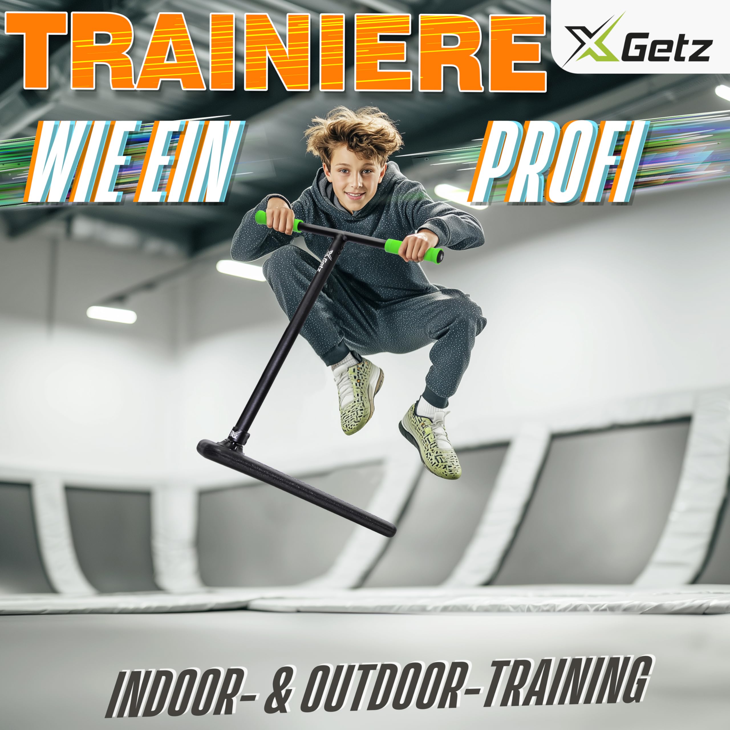 Trampolin Scooter für Kinder & Jugendliche, Freestyle Trick Scooter, XGETZ