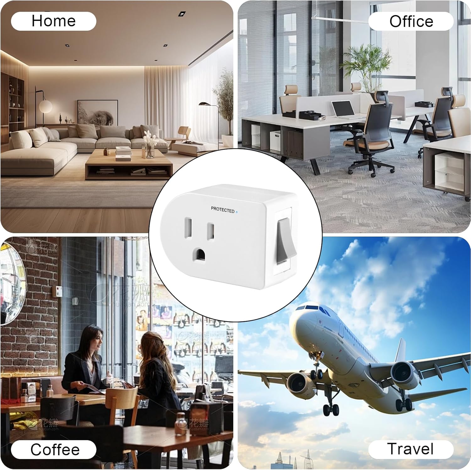 Single Surge Protector Plug with ON/Off Switch, FiiMan ETL Listed Grounded Outlet Wall Tap Adapter with Indicator Light, 1-Outlet, 245Joules/15A/1875W, White (1 Pack)