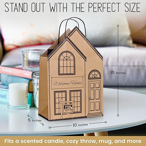 Miniatura 2 de Welcome Home Bolsas  Bolsas de regalo en forma de casa grandes 5 unidades, bolsas de regalo en forma de casa pequeñas paquete de 5 unidades